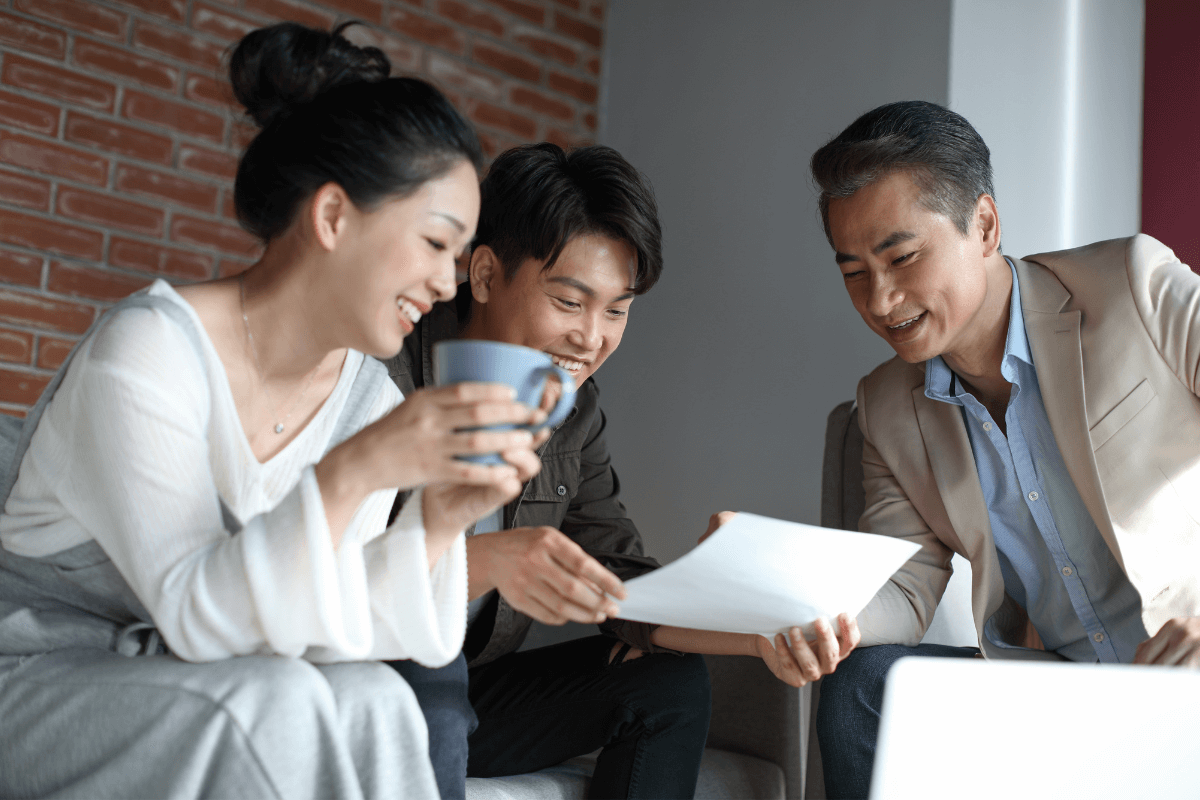 Couple meeting with life insurance agent