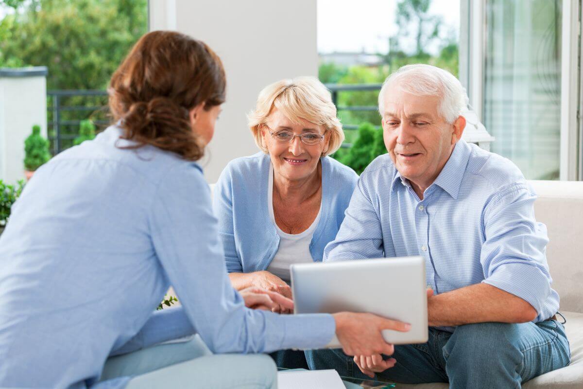 elderly Couple meeting with life insurance agent